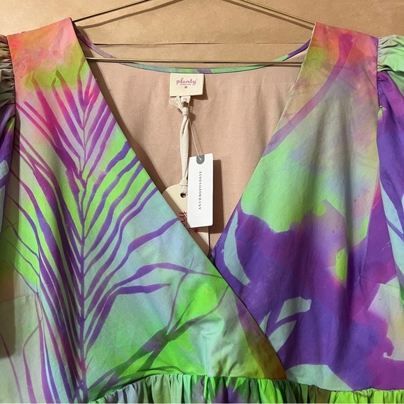 Anthropologie NWT Plenty by Tracy Reese Puff Sleeve Surplice Mini Dress Size XL - Picture 6 of 13